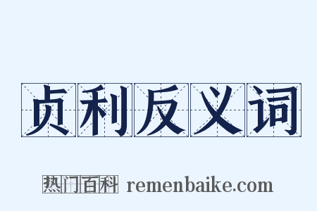 贞利反义词是什么意思的图片